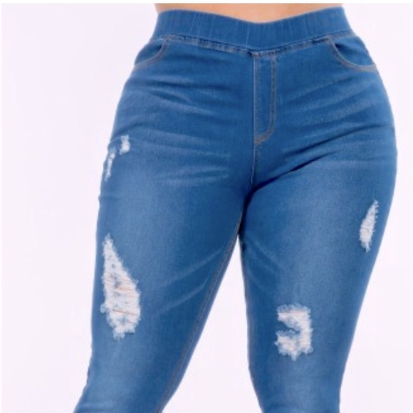 Jvini, Navy Blue Distressed Jeans - Picture 1 of 10